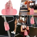 Magnetic Gym Sling Bag with Bottle holder for Men or Women |24 32 40 oz or diameter 3.9" Bottle holder| 6 pound magnetic force | Waterproof zipper | Airtag holder | Key chain (pink) - Image 10