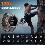 Hwagol Smart Watch Gifts for Dad(Calls/Answer),1.52'' Military Smart Watches for Men for Android iPhone,100+ Sport Modes/Heart Rate/Sleep Monitor Fitness Tracker,Two Accessories and Three Bands Kits - Image 5
