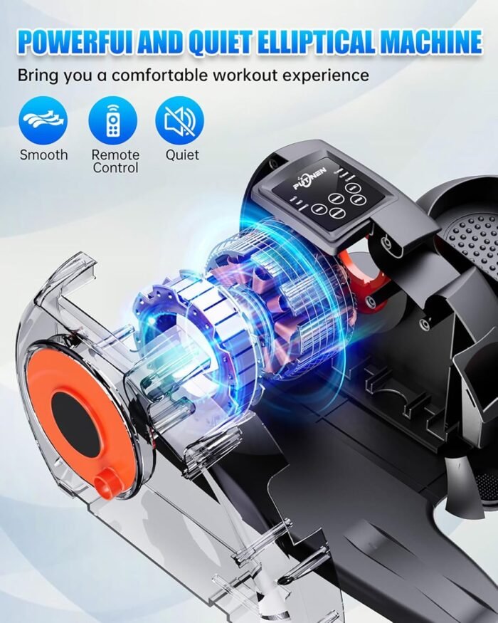 Under Desk Elliptical Machine, Electric Ellipse Leg Exerciser as Seen on Tv for Seniors with 12 Adjustable, Quiet Portable Elliptical Machine, Seated Pedal Exerciser with Remote Control - Image 3