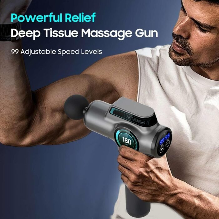 Massage Gun, High-Performance Percussion Massager for Muscle Relief, Professional Deep Tissue Massage Gun&Handheld Muscle Massage Gun with Heat for Full-Body Relaxation with Storage Bag, - Image 6