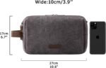 BAGSMART Toiletry Bag for Men, Canvas Travel Toiletry Organizer Dopp Kit Water-resistant Shaving Bag for Toiletries Accessories,Grey-Medium - Image 7