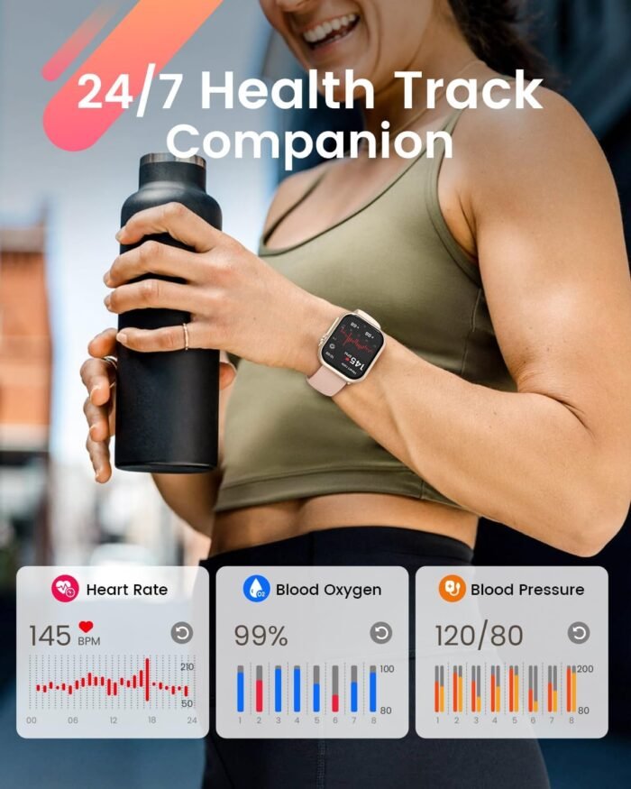 Smart Watch for Women for iPhone&Android: 100 Day+Battery Life, Smart watch(Answer/Make Calls) with 24/7 SpO2 Sleep Heart Rate Monitor,5ATM Waterproof,Fitness Tracker with 120+ Sport,Reloj Inteligente - Image 4
