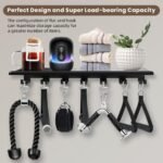 Floating Shelf Organizer Compatible with Tonal Accessories Home Gym Weight wall Storage Equipment Hanger Metal Rack Holder Wall Mount with Hooks T-Lock Adapters Bracket Hanger Workout (Floating Shelf) - Image 5