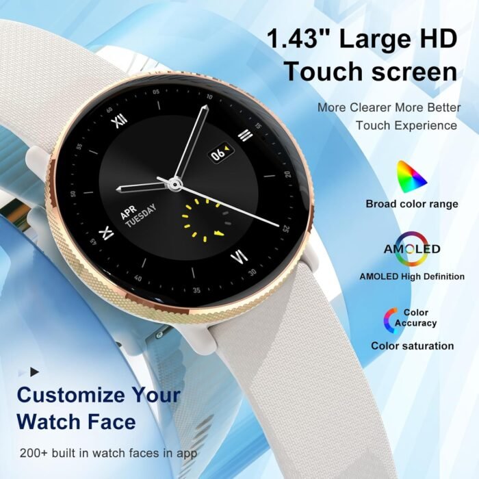 Smart Watch for Women Fitness tracker: Make/Answer Call Smart Watches for Women Waterproof Digital Mens watches Running Smartwatch Android Phone iPhone Samsung Compatible Heart Rate Monitor Step - Image 6
