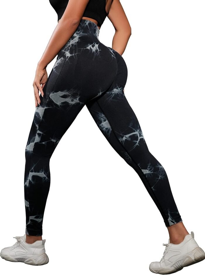 OVESPORT 3 Pack Tie Dye Seamless High Waisted Workout Leggings for Women Scrunch Butt Lifting Yoga Gym Athletic Pants - Image 4