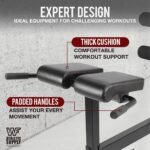CAPHAUS Adjustable Hyperextension 90 Degree Strength Roman Chair with Handle, Ab Bench Multi-Functional Weight Bench, Muscle Strength Training Fitness Back Machines for Full Body Workout - Image 6