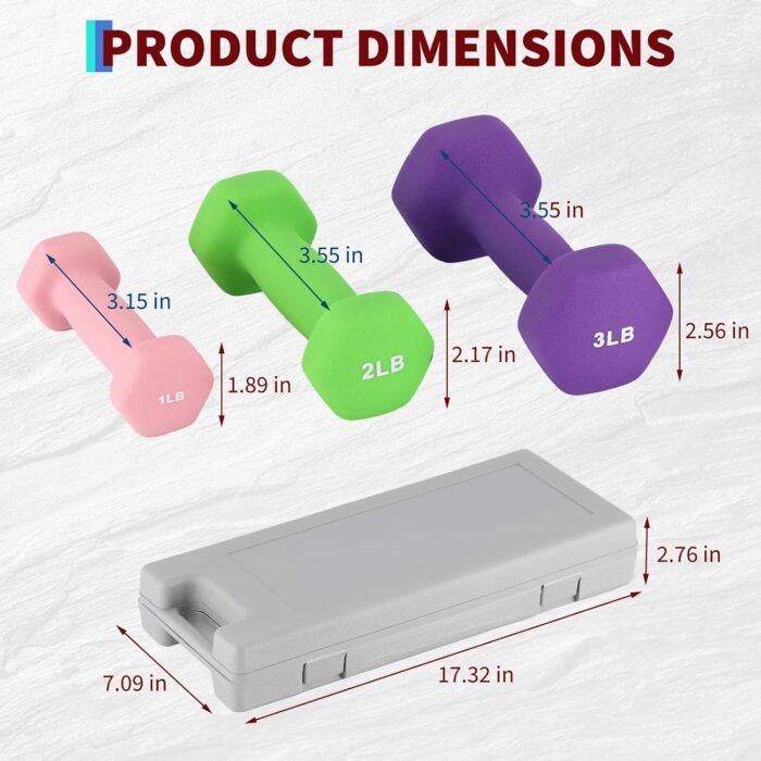 Dumbbell Weight Set for Women, Hex Neoprene Coated Dumbbell Sets,Pairs - Image 3