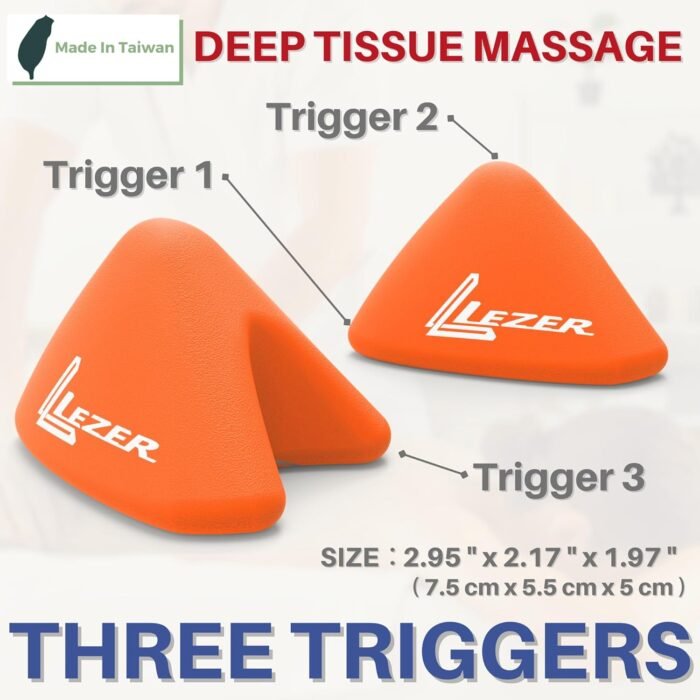 LEZER Trigger Massage Point, Manual Massage Ball, Hip Hook, Muscle Knot Release Tool, Deep Tissue Relief, Hip Flexor Iliacus Back Psoas Hand Foot Myofascial, Physical Therapy, 2.9 inｘ2.1 in（Orange） - Image 3