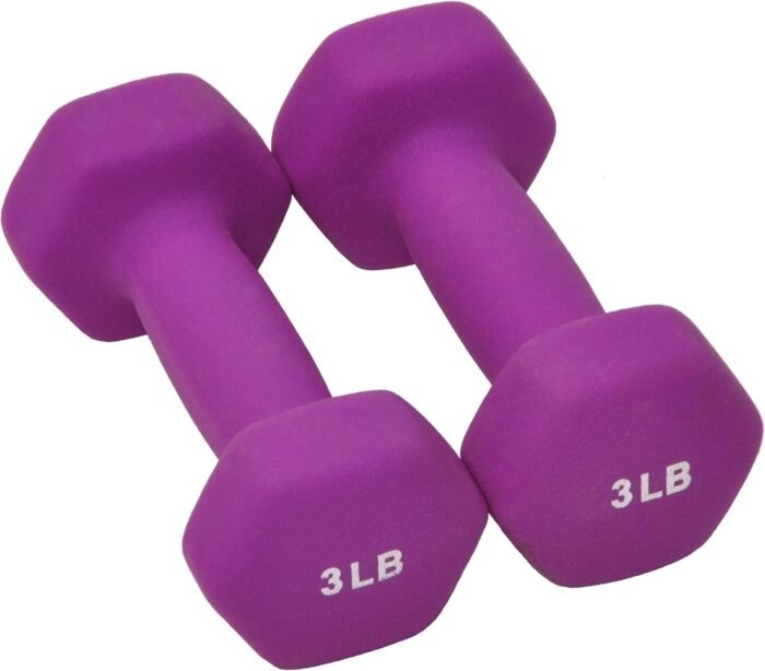 Signature Fitness Neoprene Dumbbell Hand Weights, Anti-Slip, Anti-roll, Hex Shape Colorful, 20-Pound Set: 2LB, 3LB, 5LB Pair of Each - Image 7