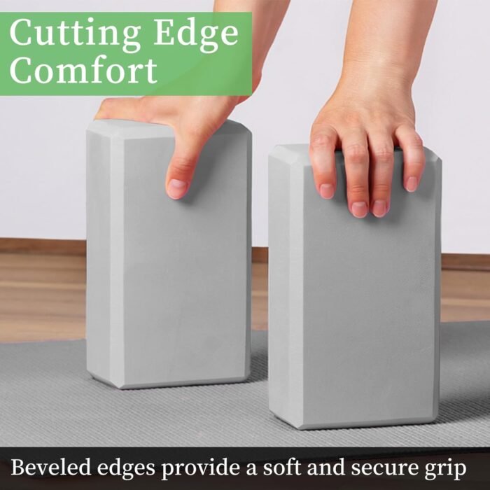 Yoga Blocks 2 Pack - Premium EVA Foam for Yoga, Pilates, Meditation, and Stretching - Non-Slip Lightweight Durable Bricks for Improving Poses and Balance - Image 5