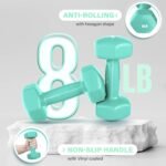 Yes4All Vinyl Hexagon Dumbbell - Dumbbells Set of 2 Hand Weights for Home Gym & Strength Training (2-15 lbs Weight Options) - Image 5