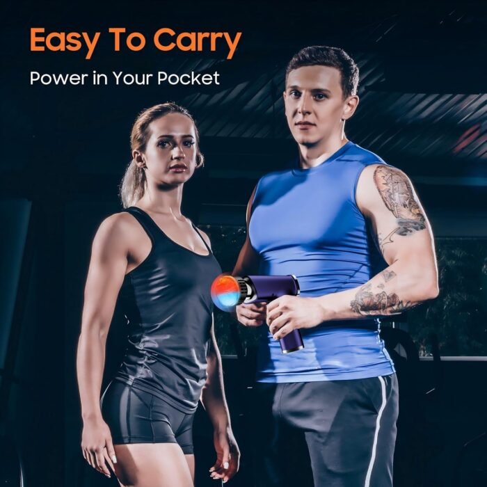 Massage Gun with 9 Replacement Heads, Massage Gun with Heat and Cold, Deep Tissue Massager for Muscle Recovery, Handheld Electric Muscle Massager for Sore Muscles and Back Pain Relief, - Image 9