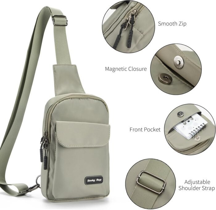 Seoky Rop Small Crossbody Bags for Women Men Nylon Water Resistant Sling Bag for Running Workout Travel - Image 6