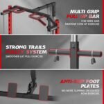 All in One Smith Machine with LAT-Pull Down, Multi-Functional Smith Machine, Power Cage with Cable Crossover, Squat Rack with Landmine, Barbell Bar, Plate Storage Pegs and More Training Attachment - Image 6