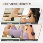 5 in1 Foam Roller Set, Trigger Point Foam Roller, Massage Roller Stick, Massage Ball, Resistance Band for Deep Muscle Massage Pilates Yoga,Fitness Exercise for Whole Body (Pure Black) - Image 6