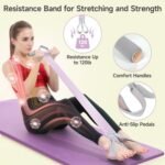 Fabric Resistance Band with Handles, 120lb Full-Body Excercise Band, Non-Slip Elastic Bands for Strength Muscle Training, Stretch Band Workout Equipment for Leg Arm Chest Core Wrist Ankle - Image 3