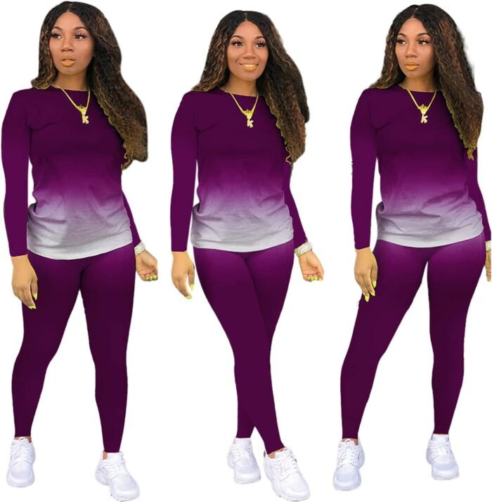 Two Piece Outfits for Women Pants Set Sweatsuit Jogger Sets 2 Piece Outfits Track Suits Lounge Set Long Sleeve - Image 4