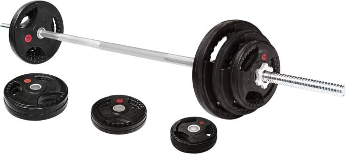 Cast Iron Standard Weight Plates Including 5FT Standard Barbell with Star Locks, 45-Pound Set (35 Pounds Plates + 10 Pounds Barbell), Multiple Packages - Image 3