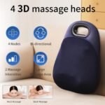 Neck and Back Massager, with Heating and Bidirectional Rotation Heads, 4D Electric Massage Pillow with 4 Nodes,Neck Back Shoulder Foot Pain Relief, Portable & Rechargeable, Holiday Gift - Image 3