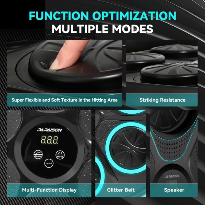 2025 Upgraded Smart Music Boxing Machine with Gloves, Wall-Mounted Bluetooth Electronic Boxing Trainer, LED Screen Punching Target for Home Gym, Office Stress Relief - Adults & Kids Workout Equipment - Image 6