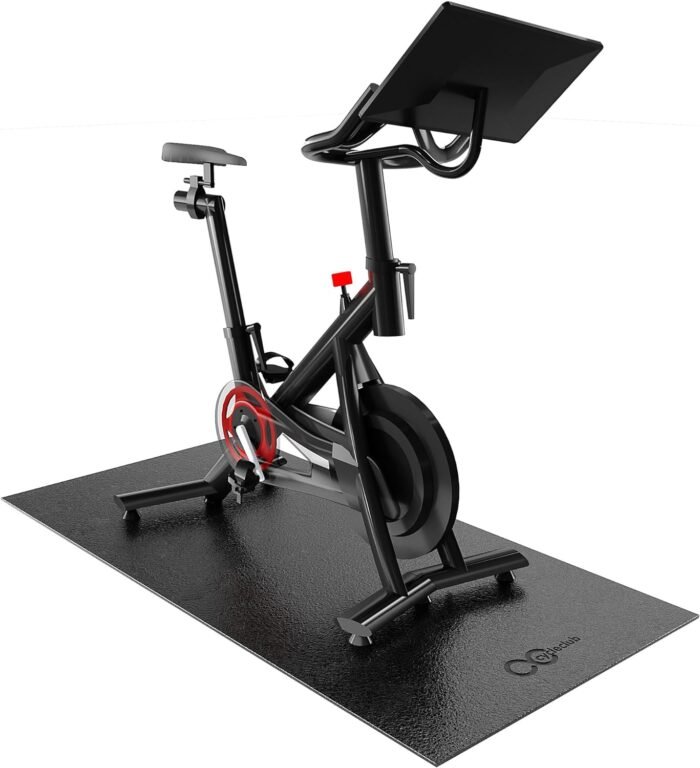 Bike Mat Compatible with Peloton Bike,Elliptical,Treadmill Mat, 6mm Thick, Under Exercise Bike Trainer Pad for Indoor Stationary Spin Bike Gym Equipment Hardwood Floor Carpet Protector - Image 2