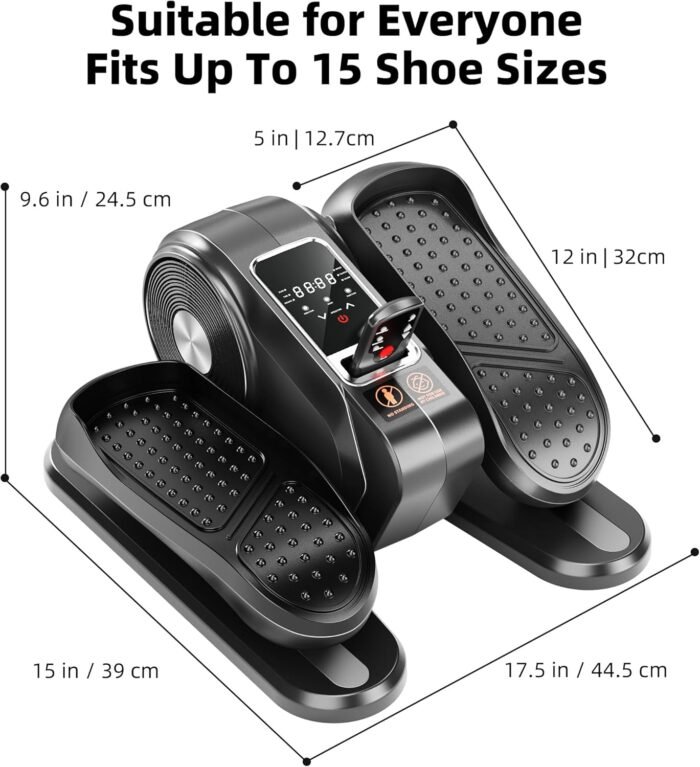 Under Desk Elliptical Exercise Machine with Remote Control & 12 Speeds, Quiet Elliptical Machine for Home Use, Ellipse Leg Exerciser as Seen on TV, Electric Leg Exerciser While Sitting for Seniors - Image 9
