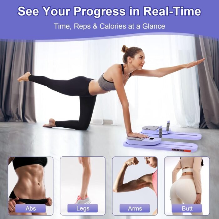 Pilates Reformer Set Board， 7-in-1 Pilates at Home Board ，Detachable Ab Trainer Machine with Workout Equipment，Multifunctional Push-Up Board, Core Strengthener，Balance Board for Home - Image 8