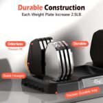 25LB 55LB Adjustable Dumbbells Set, 5LB to 25LB Dumbbell Pair,15LB to 55LB Weight Set of 2, Home Gym 50lbs/110lbs, Anti-Slip Handle for Exercise Equipment - Image 7