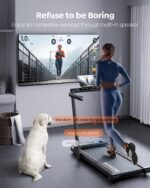 2 in 1 Folding Treadmills for Home Small Office, 2.5HP Walking Pad Treadmill with Handle Bar, 300lbs Capacity, Copmact Protable Treadmill with Smart APPs, 12 HIIT Modes and Touch Screen - Image 7