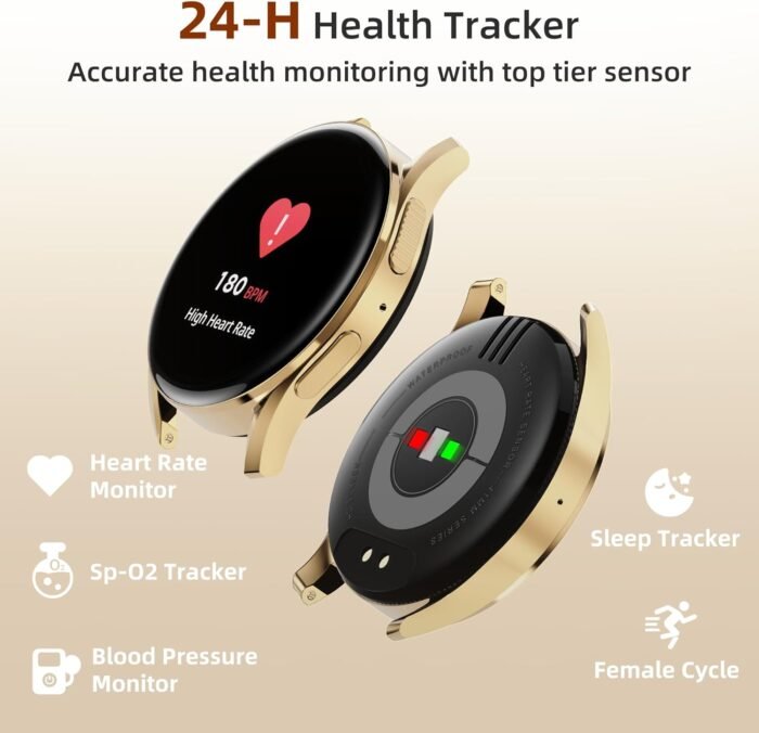 Bebinca Smartwatch for Women, 1.27" IP68 Waterproof Fitness Tracker with Call Function, Heart Rate Monitor, SpO2, Sleep Tracking & Pedometer, Zinc Alloy Case, Compatible with iPhone & Android - Image 3