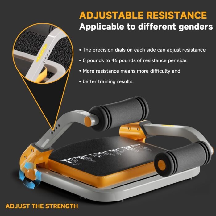 Ab Trainer/Crunch Machine, Ab Workout Equipment, 4 Adjustable Resistance, Sit Up Machine for Stomach Workout, 350 LBS Weight Capacity, Automatic Rebound, Ab Core Machine,Fitness Equipment for Home - Image 7