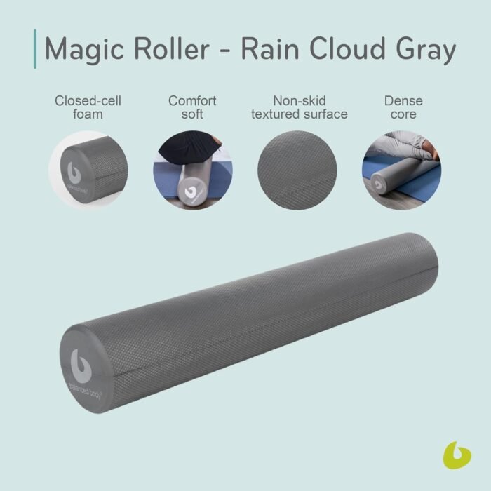 Balanced Body Magic Roller, Muscle-Release Roller, Muscle Roller for Post-Pilates Workout or Physical Therapy, Stretching Tool, Rain Cloud Gray - Image 6