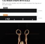 PACEARTH Gymnastics Rings Wooden Olympic Rings 1500/1000lbs with Adjustable Cam Buckle 14.76ft/9ft Long Straps with Scale Non-Slip Gym Rings for Home Gym Full Body Workout - Image 4