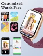 RUIMEN Smart Watches for Men Women (Answer/Make Calls, 2 Bands Included), 1.8" Smartwatch for iOS/Android Phones, Fitness Tracker Heart Rate/Sleep Monitor Digital Watch Waterproof Purple - Image 3