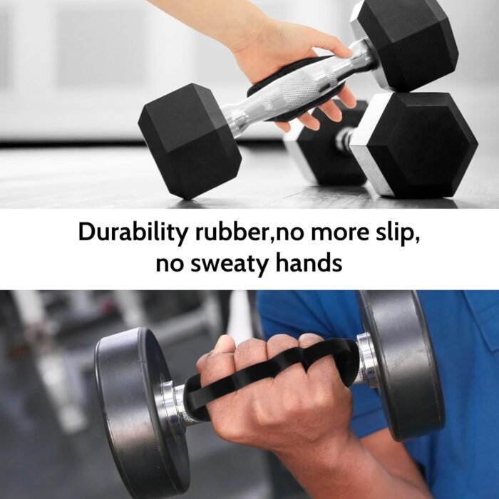 Anti-Slip Workout Grips: New Rubber Gym Grips Deadlifts Palm Protection Gloves for Weight Lifting, Dumbbell, Deadlift, Bar Pad Pull Up Grippers, Gym Training and Exercise for Men Women - Image 5
