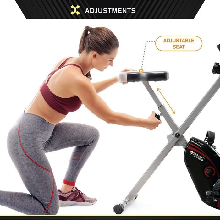 CIRCUIT FITNESS Circuit Fitness Folding Upright Exercise Bike with Adjustable Resistance 250 lb. Max. Capacity AMZ-150BK - Image 6