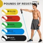 Professional Resistance Bands. Latex-Free, Work Out Bands, Stretch Bands for Working Out Women or Men, Exercise Bands Set for Physical Therapy (with Handle) - Image 4