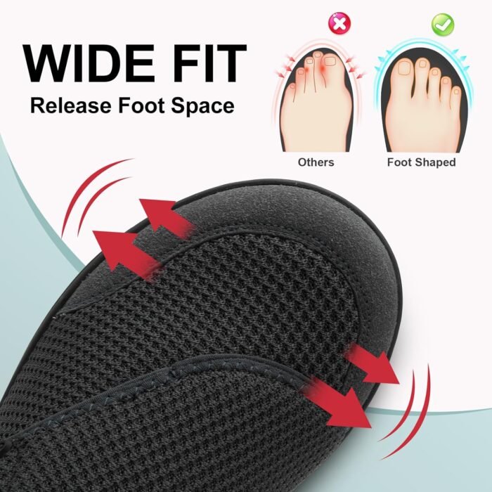 LeIsfIt Mens Walking Shoes Wide Diabetic Shoes Adjustable Barefoot Shoes Breathable Zero Drop Shoes Wide Width Arthritis Edema Shoes - Image 3