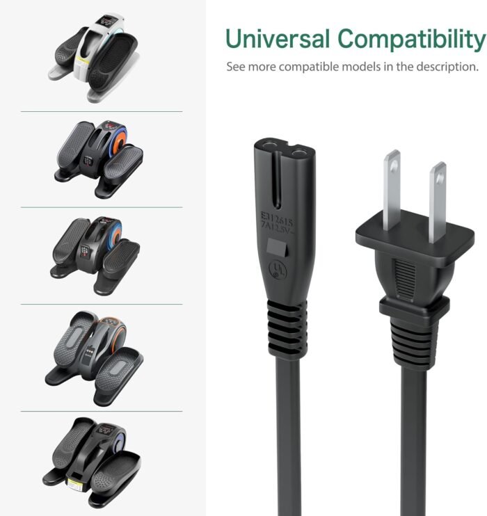 FITE ON AC Power Cord Compatible with ANCHEER Under Desk Elliptical Machine, Leg Exercise Pro Machine Pedal Exerciser - Image 6