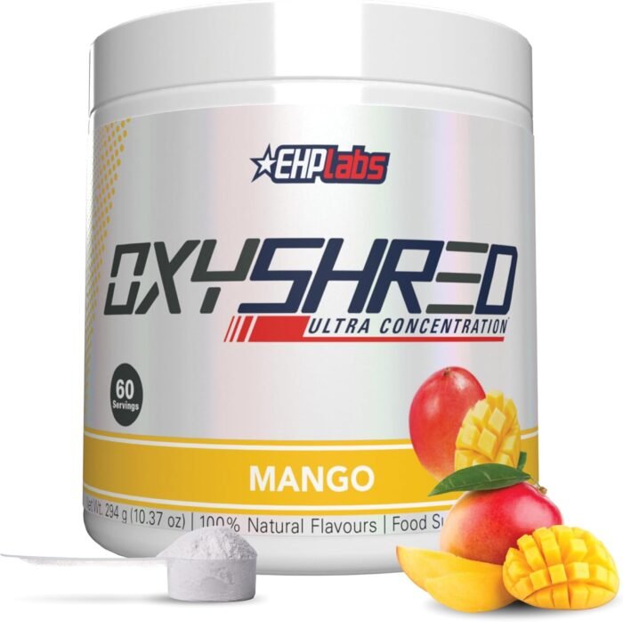EHP Labs OxyShred Pre Workout Powder - Preworkout Powder with L Glutamine & Acetyl L Carnitine, Energy Boost Drink - Mango, 60 Servings - Image 2