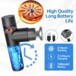 Mini Massage Gun, Percussion Deep Tissues Muscle with Heat, Portable Full-Metal Massage Gun with 3 Interchangeable Heads | 4 Speeds | Compact Sports Massager Helps Relieve Sore Muscles and Stiffness - Image 5