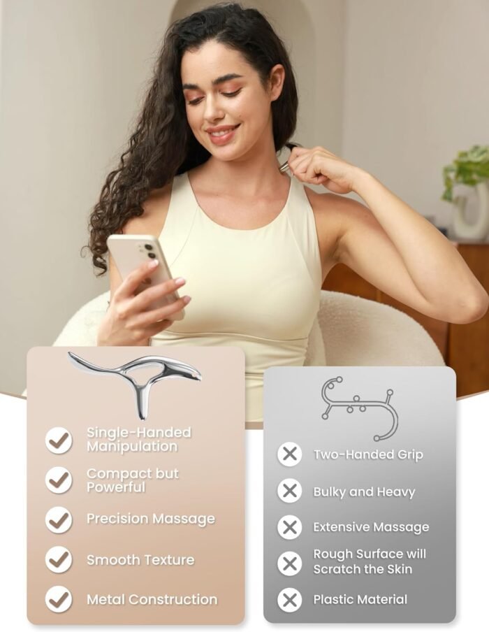 lifechill Trigger Point Massage Tool for Deep Tissue Massage & Gua Sha, Muscle Scraper Tool for Full Body Pain Relief, Thumb Saver Acupressure Tool, FSA HSA Eligible - Image 9