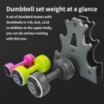 Body Sculpture Weights Set Free-Weight Dumbbell Set with Rack Set includes 3, 6 and 12 lb Weights ideal for men and women for small and large muscle groups - Image 5