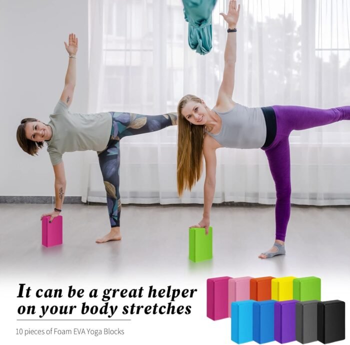 20 Pcs Foam EVA Yoga Blocks Lightweight Yoga Bricks Non Slip Supportive Foam Blocks Yoga Prop Accessories for Yoga, Pilates, Stretching and Meditation, Women Men Yogi Yoga Beginners (Multicolor) - Image 5
