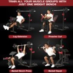 OPPSDECOR 900LBS Weight Bench Set with Squat Rack Preacher Curl Weight Bench with Leg Extension Bench Press Set Workout Bench for Home Gym Full Body Workout - Image 8