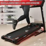 Impremey Folding Treadmill with Auto Incline 15%, 3.5HP, 350 Lb Capacity, 11 MPH, 50" x 19" Ultra Large Running Area, Heart Rate Monitor Armband, HRC Training for Home Walking and Running - Image 5