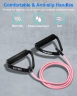 Resistance Exercise Band with Handles, Workout Band Weight Band for Physical Therapy,Strength Training Home Gym Fitness,with Door Anchor & Storage Bag. - Image 7