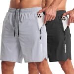 CANGHPGIN 2 Pack Mens Workout Athletic Shorts 7 inch Inseam Quick Dry Hiking Shorts Men Lightweight Sports Gym Shorts Running - Image 2