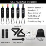 Resistance Bands Set, Exercise Bands, Work Out Bands with Handles, Up to 150lbs, Color Coded Exercise Bands, Exercise Guide, Storage Bag - Image 3