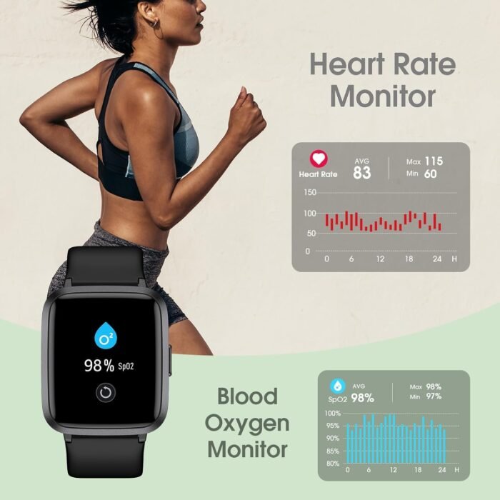 Smart Watch, Touchscreen Fitness Tracker with Heart Rate, Sleep Tracking, IP68 Waterproof Pedometer Smartwatch Compatible with iPhone and Android Phones for Women Men - Image 4